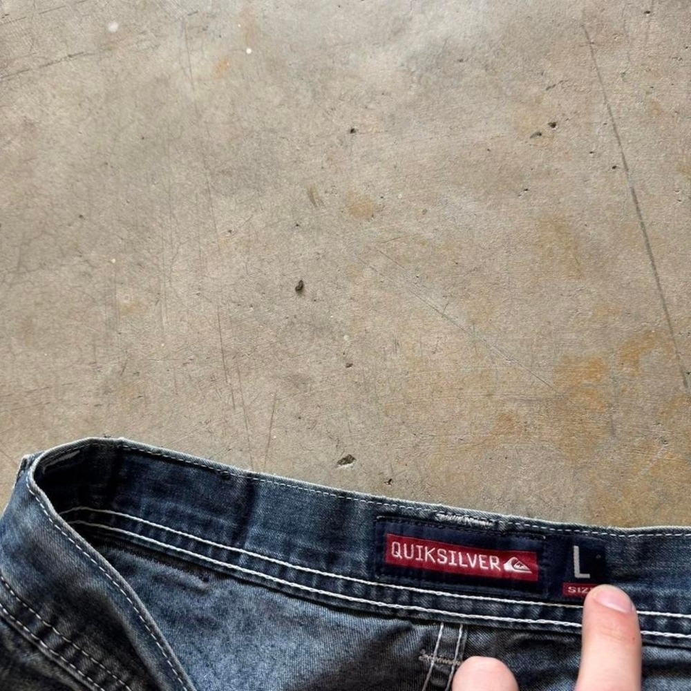 Baggy Quiksilver Wide Leg Denim Jeans Surf Summer Vintage Y2K 34x33 - Picture 6 of 7